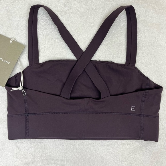 NWT Everlane The Perform Crossed Back Strap Cropped Top Eggplant Size XS - Picture 2 of 10